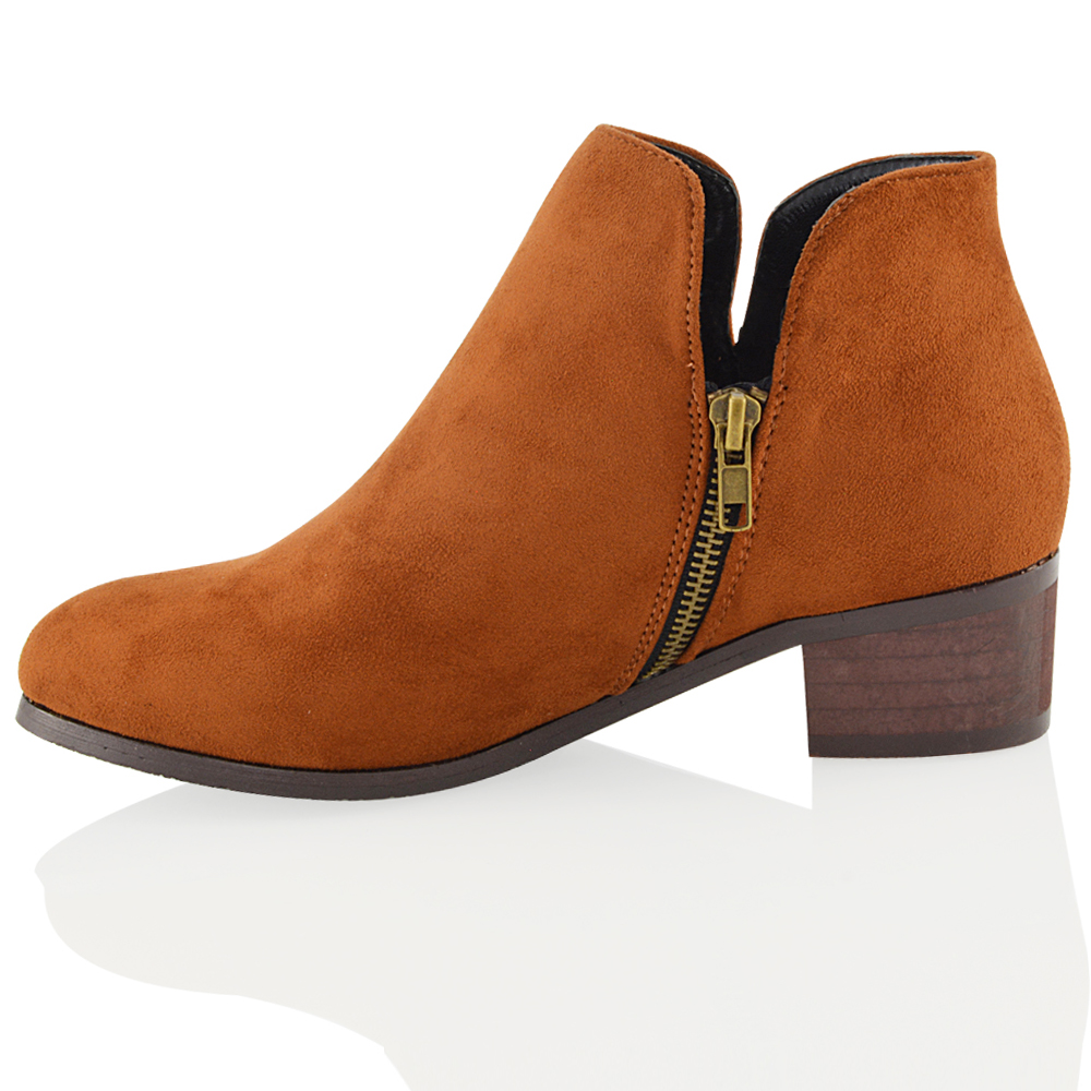 low cut heeled boots
